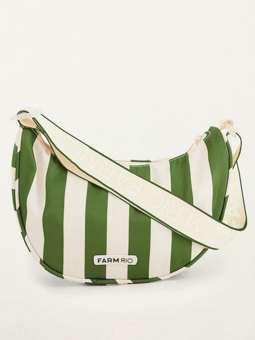 NEW FARM Rio Green Tropical Banana Shoulder Bag Stripes Size 12" x 6.75" x 3" - Picture 4 of 7